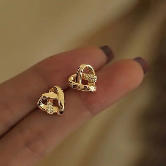 Little Wrapped Heart Earrings: - Picture 4 of 4